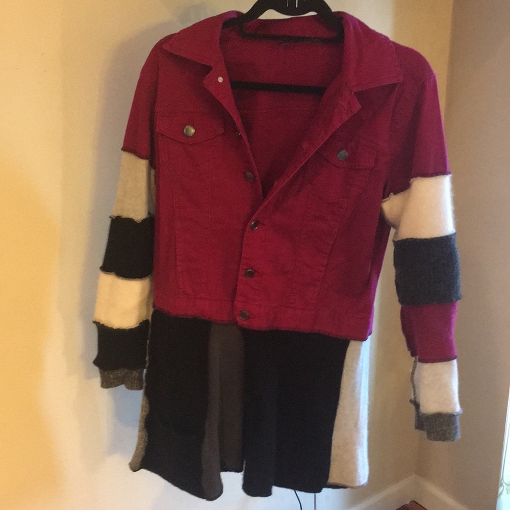 Jean jacket and wool material. Size Small-Medium